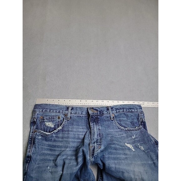 American Eagle Outfitters Jeans Mens 36 38x32 Straight Low Rise Distressed Blue - Picture 7 of 16